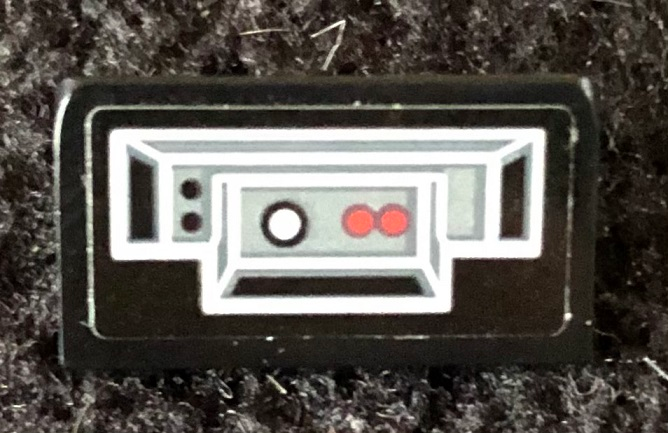 Slope 30 1 x 2 x 2/3 with Control Panel with Black and Red Buttons Pattern Model Left Side (Sticker) - Set 75291