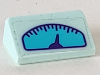 Slope 30 1 x 2 x 2/3 with Medium Azure Gauge with Dark Purple Needle on Transparent Background Pattern (Sticker) - Set 41345