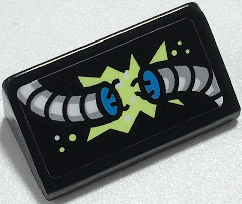 Slope 30 1 x 2 x 2/3 with Broken Electrical Cable, Yellowish Green Spark Pattern (Sticker) - Set 70430