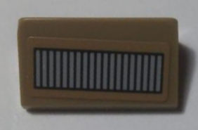 Slope 30 1 x 2 x 2/3 with Black and Silver Grille Pattern (Sticker) - Set 75059