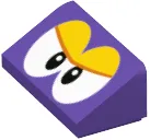 Slope 30 1 x 2 x 2/3 with Black and White Eyes Partially Closed, Yellow Eyelids Pattern (Super Mario Scuttlebug)