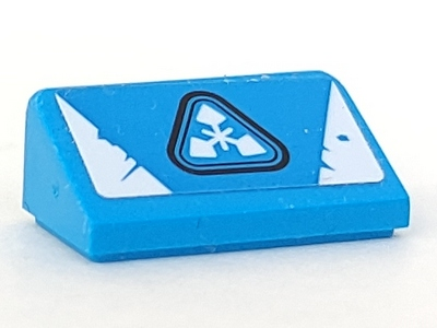 Slope 30 1 x 2 x 2/3 with White Worn Triangles and Zane Shuriken Throwing Star of Ice Symbol Pattern (Sticker) - Set 70639