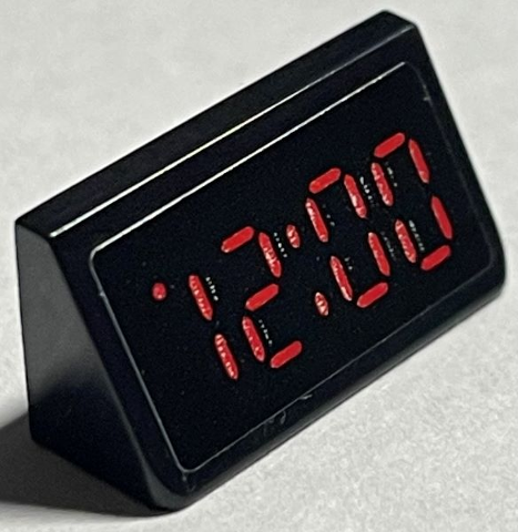 Slope 30 1 x 2 x 2/3 with Red '12:00' Digital Clock Pattern (Sticker) - Set 21330