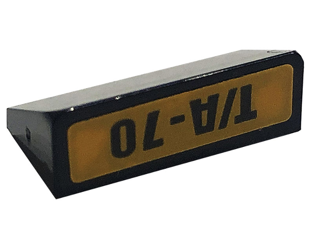 Slope 30 1 x 2 x 2/3 with Black 'T/A-70' on Bright Light Orange Background Pattern (Sticker) - Set 76904