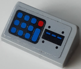 Slope 30 1 x 2 x 2/3 with Keypad, Blue and Red Buttons, and Card Reader Pattern (Sticker) - Set 70640