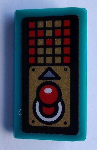 Slope 30 1 x 2 x 2/3 with Red Joystick and Pixelated Display with Letter M Pattern (Sticker) - Set 80012