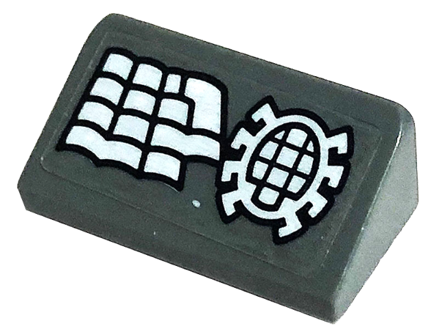 Slope 30 1 x 2 x 2/3 with Spider Web Keyboard with White Buttons Right Half Pattern (Sticker) - Set 76175