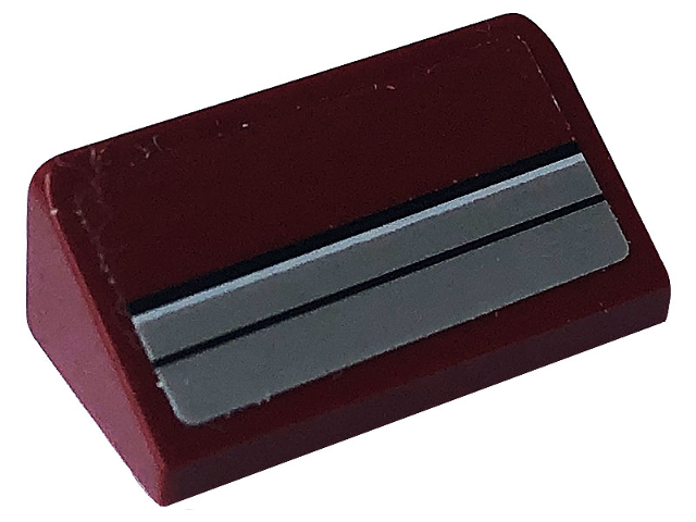 Slope 30 1 x 2 x 2/3 with Black and Silver Stripes Pattern (Sticker) - Set 76903