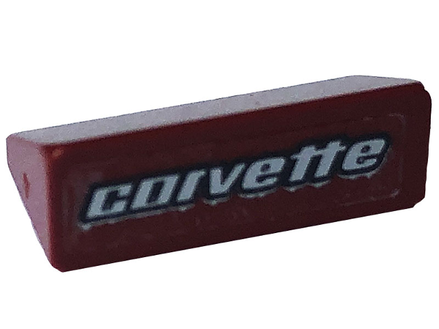 Slope 30 1 x 2 x 2/3 with Silver 'corvette' Pattern (Sticker) - Set 76903