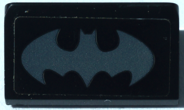 Slope 30 1 x 2 x 2/3 with Dark Bluish Gray Bat Batman Logo Pattern (Sticker) - Set 70923