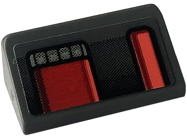 Slope 30 1 x 2 x 2/3 with Red Taillights with Black Outline Pattern Model Right Side (Sticker) - Set 42126