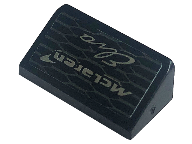 Slope 30 1 x 2 x 2/3 with Silver McLaren Logo and Script 'Elva' on Dark Silver Grille Pattern (Sticker) - Set 76902