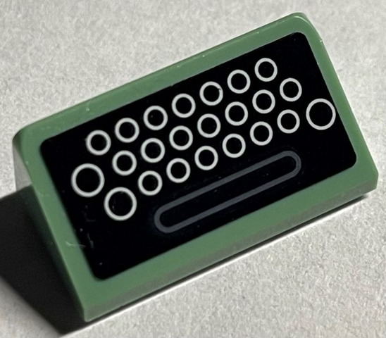 Slope 30 1 x 2 x 2/3 with Typewriter, White Circles on Black Background Pattern (Sticker) - Set 76403