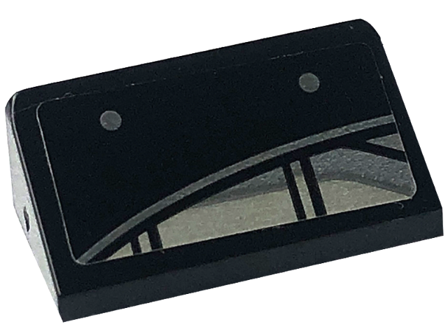 Slope 30 1 x 2 x 2/3 with Silver Dots and Engine Pattern Model Right Side (Sticker) - Set 76181