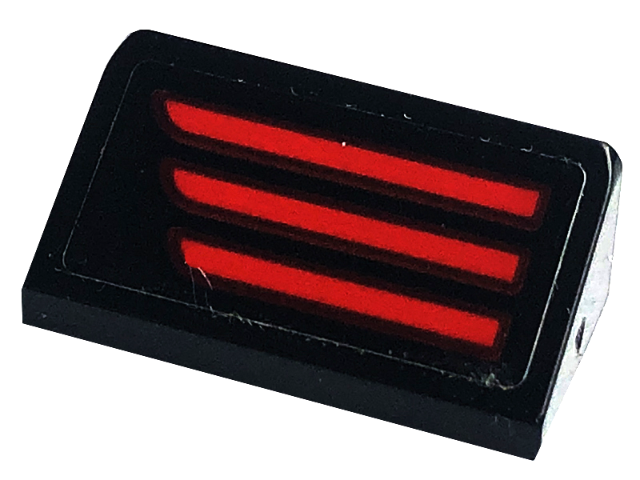 Slope 30 1 x 2 x 2/3 with 3 Red Stripes (Brake Lights) Pattern Model Left Side (Sticker) - Set 76181