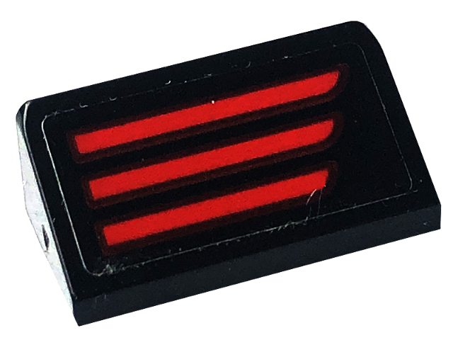 Slope 30 1 x 2 x 2/3 with 3 Red Stripes (Brake Lights) Pattern Model Right Side (Sticker) - Set 76181