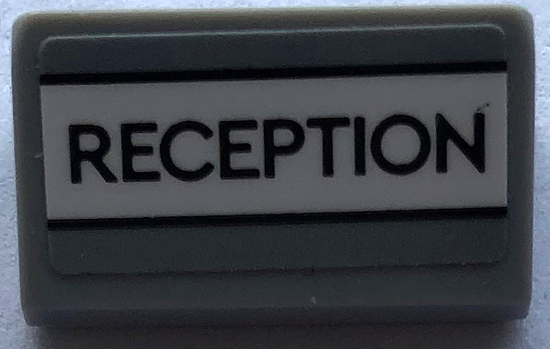 Slope 30 1 x 2 x 2/3 with 'RECEPTION' Pattern (Sticker) - Set 21336