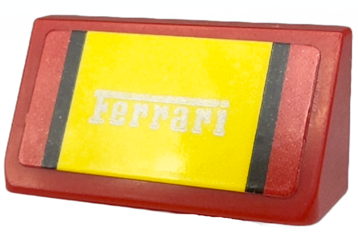 Slope 30 1 x 2 x 2/3 with Silver 'Ferrari' and Black and Yellow Stripes Pattern (Sticker) - Set 76914