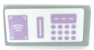 Slope 30 1 x 2 x 2/3 with Lavender Keypad, Card Reader and Contactless Payment Screen Pattern (Sticker) - Set 41450