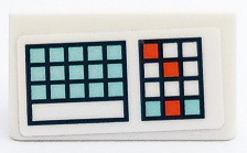 Slope 30 1 x 2 x 2/3 with Dark Blue Control Panel with Light Aqua and Red Keypad Buttons Pattern (Sticker) - Set 41394