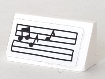 Slope 30 1 x 2 x 2/3 with Music Notes / Musical Score Pattern (Sticker) - Set 71006