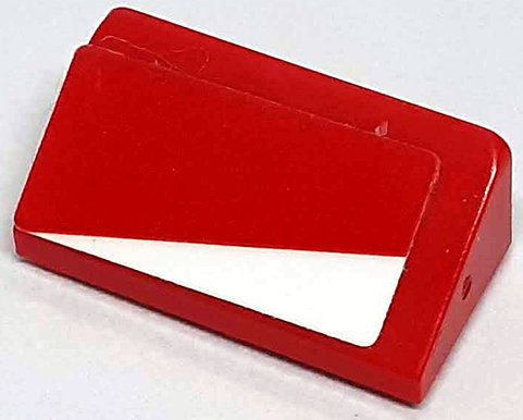 Slope 30 1 x 2 x 2/3 with White Triangle Pattern Model Left Side (Sticker) - Set 76906