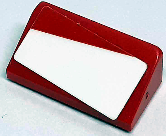 Slope 30 1 x 2 x 2/3 with White Trapezoid Pattern Model Left Side (Sticker) - Set 76906