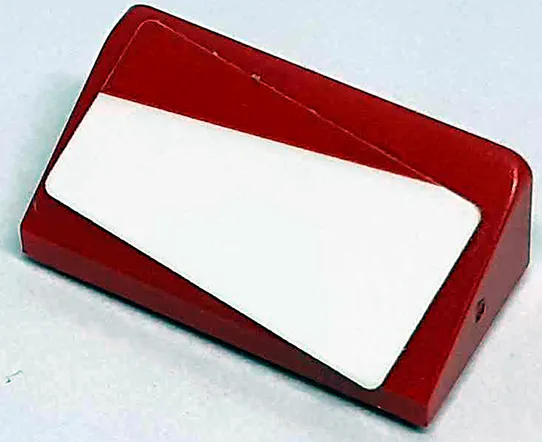 Slope 30 1 x 2 x 2/3 with White Trapezoid Pattern Model Left Side (Sticker) - Set 76906