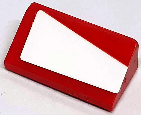 Slope 30 1 x 2 x 2/3 with White Trapezoid Pattern Model Right Side (Sticker) - Set 76906