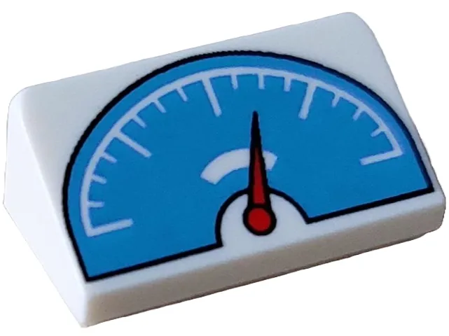 Slope 30 1 x 2 x 2/3 with Dark Azure Weight Scale with Red Pointer Pattern