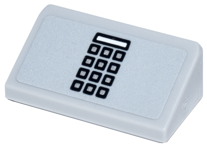 Slope 30 1 x 2 x 2/3 with Black, White, and Silver Phone Keypad Pattern (Sticker) - Set 21347