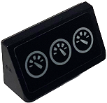 Slope 30 1 x 2 x 2/3 with 3 Silver Gauges Pattern (Sticker) - Set 76934