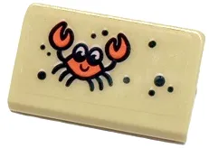 Slope 30 1 x 2 x 2/3 with Coral Crab and Black Dots Pattern (Sticker) - Set 41412