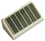 Slope 30 1 x 2 x 2/3 with 6 Dark Bluish Gray Stripes on Light Bluish Gray Background Pattern (Sticker) - Set 75387