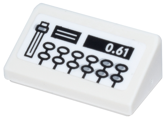 Slope 30 1 x 2 x 2/3 with Cash Register with Buttons and '0.61' on Black Display Pattern (Sticker) - Set 21341