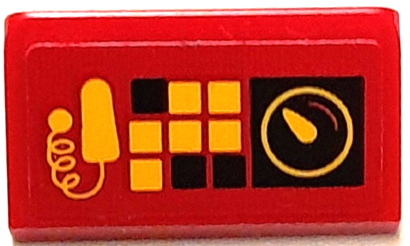 Slope 30 1 x 2 x 2/3 with Control Panel with Black and Bright Light Orange Keypad, Buttons, Gauge and Radio Pattern (Sticker) - Set 40393