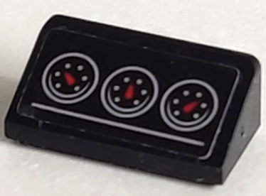 Slope 30 1 x 2 x 2/3 with 3 Light Bluish Gray Gauges with Red Needles Pattern (Sticker) - Set 76906