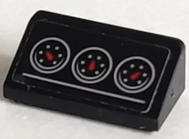 Slope 30 1 x 2 x 2/3 with 3 Light Bluish Gray Gauges with Red Needles Pattern (Sticker) - Set 76906
