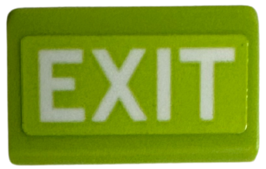 Slope 30 1 x 2 x 2/3 with White 'EXIT' Pattern (Sticker) - Set 42656