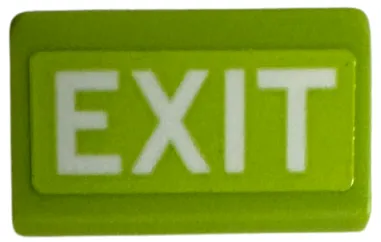 Slope 30 1 x 2 x 2/3 with White 'EXIT' Pattern (Sticker) - Set 42656