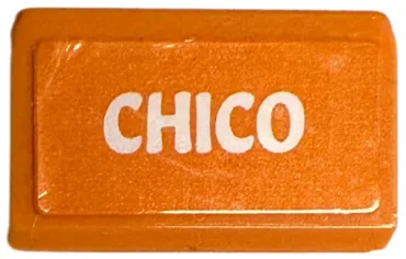 Slope 30 1 x 2 x 2/3 with White 'CHICO' Pattern (Sticker) - Set 41718