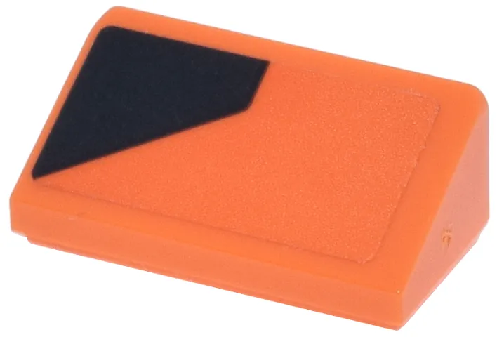 Slope 30 1 x 2 x 2/3 with Black Angled Panel Pattern Model Left Side (Sticker) - Set 77251