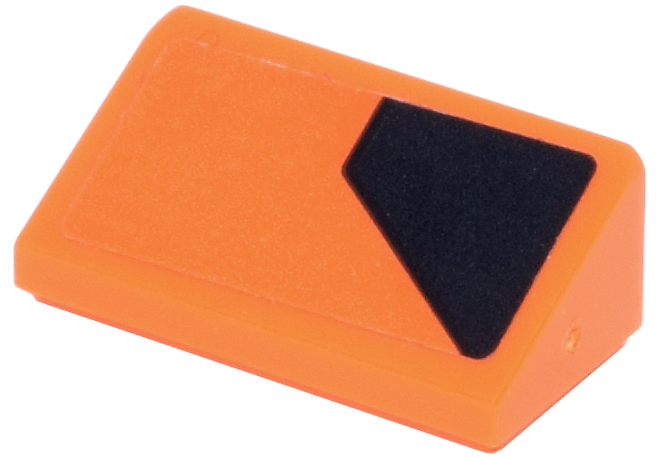 Slope 30 1 x 2 x 2/3 with Black Angled Panel Pattern Model Right Side (Sticker) - Set 77251