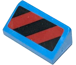 Slope 30 1 x 2 x 2/3 with Black and Red Danger Stripes Pattern (Sticker) - Set 60367