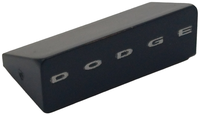 Slope 30 1 x 2 x 2/3 with Silver 'DODGE' Pattern