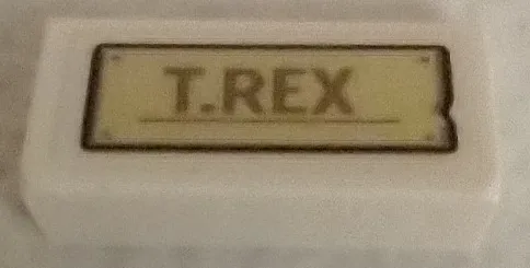 Slope 30 1 x 2 x 2/3 with 'T-REX' on Tan Sign Pattern (Sticker) - Set 76961