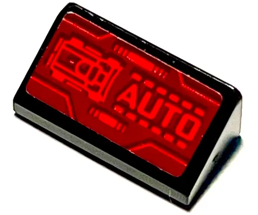 Slope 30 1 x 2 x 2/3 with Screen with Red 'AUTO' and Car Pattern (Sticker) - Set 71737