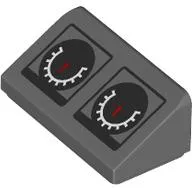 Slope 30 1 x 2 x 2/3 with 2 Black and White Gauges with Red Needles Pattern