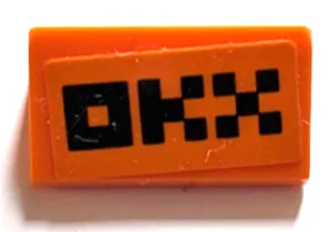 Slope 30 1 x 2 x 2/3 with Black Pixelated 'OKX' Pattern (Sticker) - Set 76919
