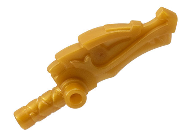 Minifigure, Weapon Stick / Club (Nunchucks) with Dragon Head and 2 Bars on Sides